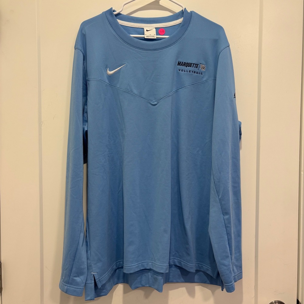 Nike Marquette Volleyball Long‎ Sleeve Shirt Mens XL Blue Performance Training